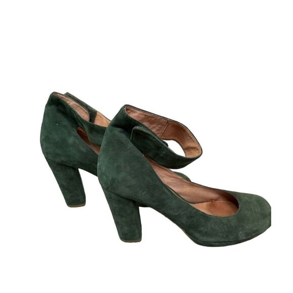 Jeffrey Campbell Aurora Green Suede Pumps Ankle Strap Block Heel Women 9.5 Rare - Picture 10 of 13